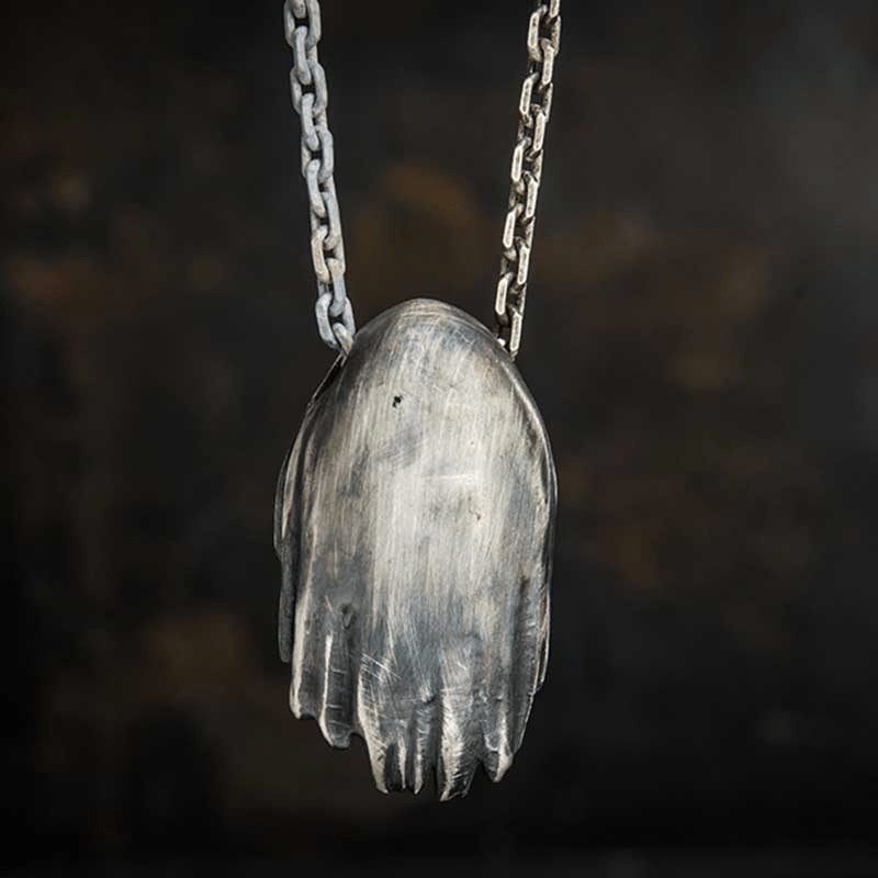 Ciondolo teschio in argento sterling Grim Reaper