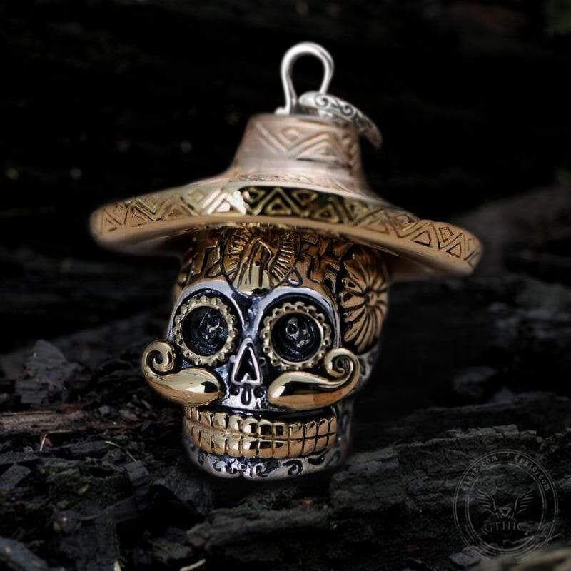 Hat Magic Sterling Silver Sugar Skull Pendant | Gthic.com