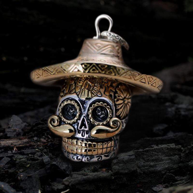 Hat Magic Sterling Silver Sugar Skull Pendant | Gthic.com