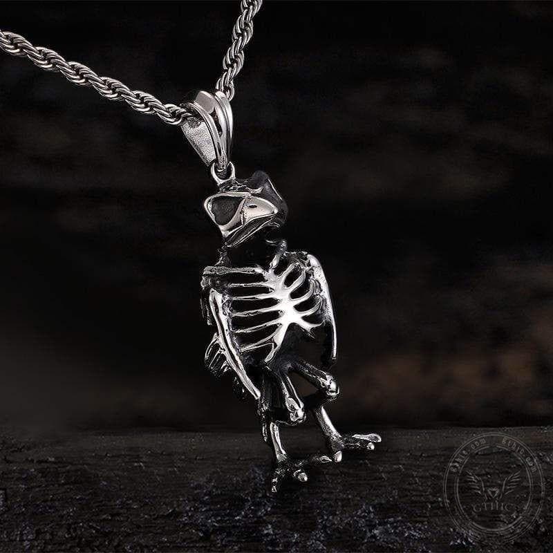 Owl Skull Stainless Steel Animal Pendant | Gthic.com