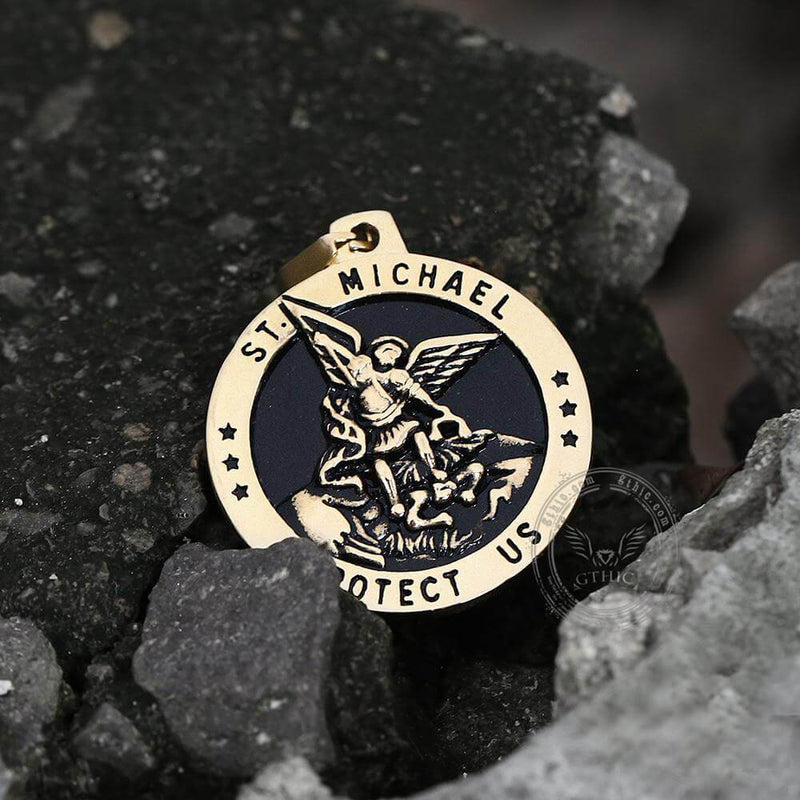St. Michael Protect Us Stainless Steel Pendant