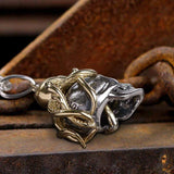 Brass Octopus Sterling Silver Skull Pendant