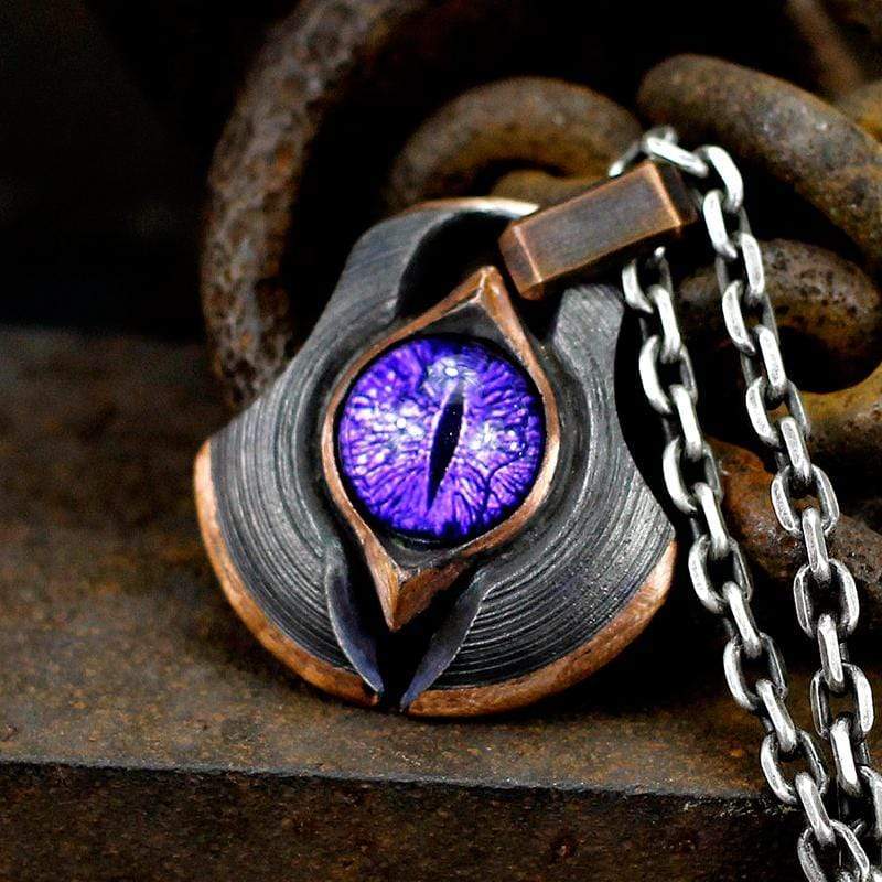 Retro Ax Sterling Silver Pendant 04 Purple | Gthic.com