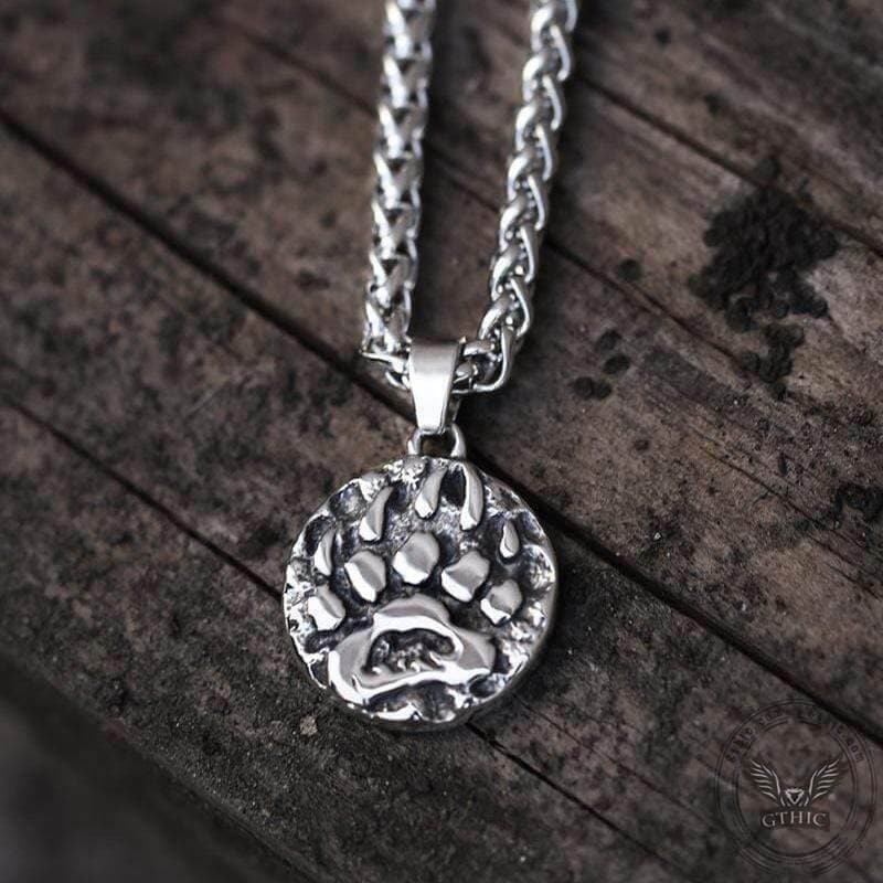 Bear Claw Amulet Stainless Steel Viking Necklace | Gthic.com