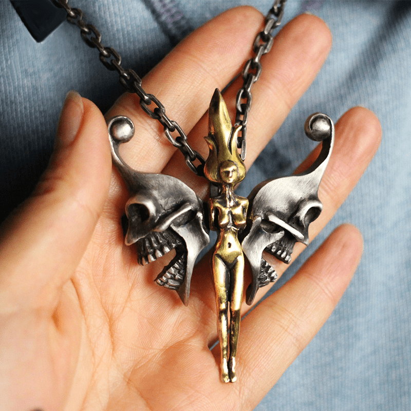 Butterfly Fairy Skull Pendant 04 | Gthic.com