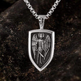 Archangel Saint Michael Shield Stainless Steel Pendant