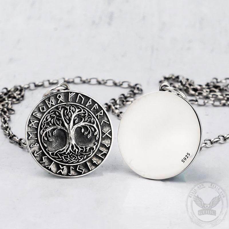 Tree Of Life Runes 925 Silver Viking Pendant | Gthic.com