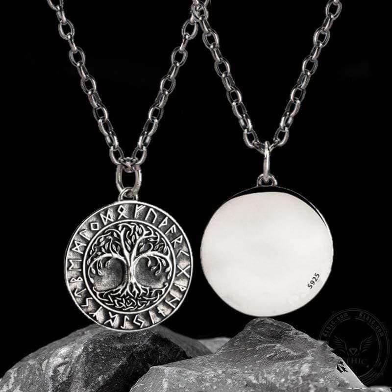 Tree Of Life Runes 925 Silver Viking Pendant | Gthic.com