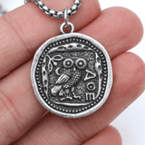 Vintage Owl Stainless Steel Coin Necklace