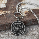 Vintage Owl Stainless Steel Coin Necklace | Gthic.com