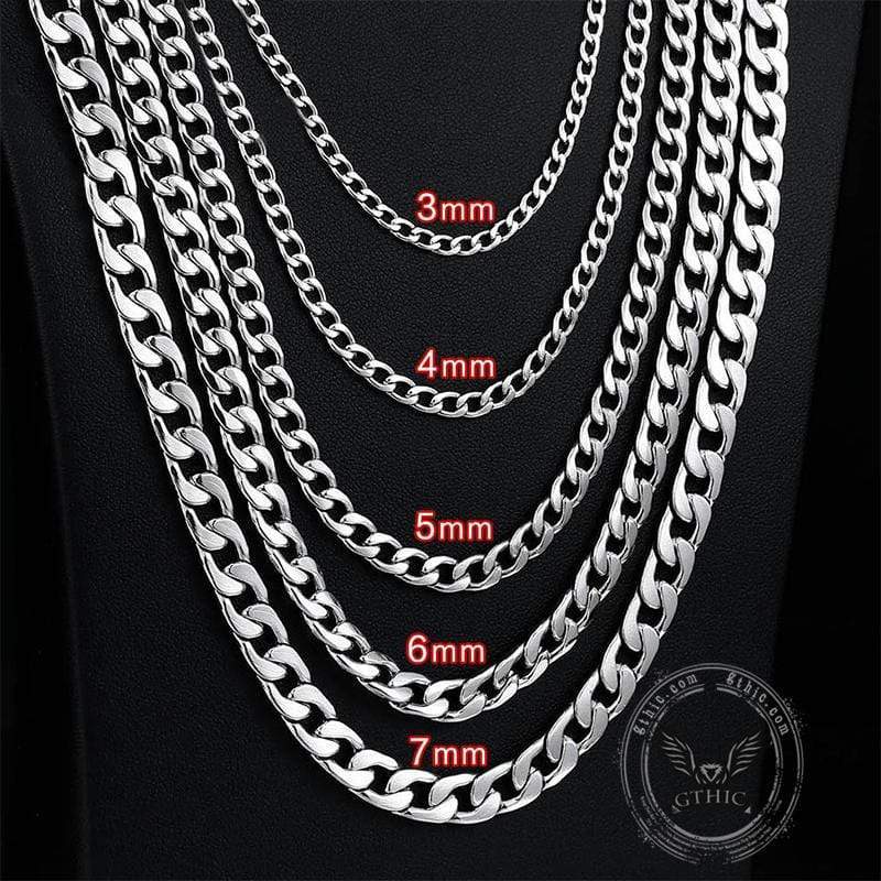 Small Silver Curb Chain 4mm Silver Necklace Slick Chain Men's