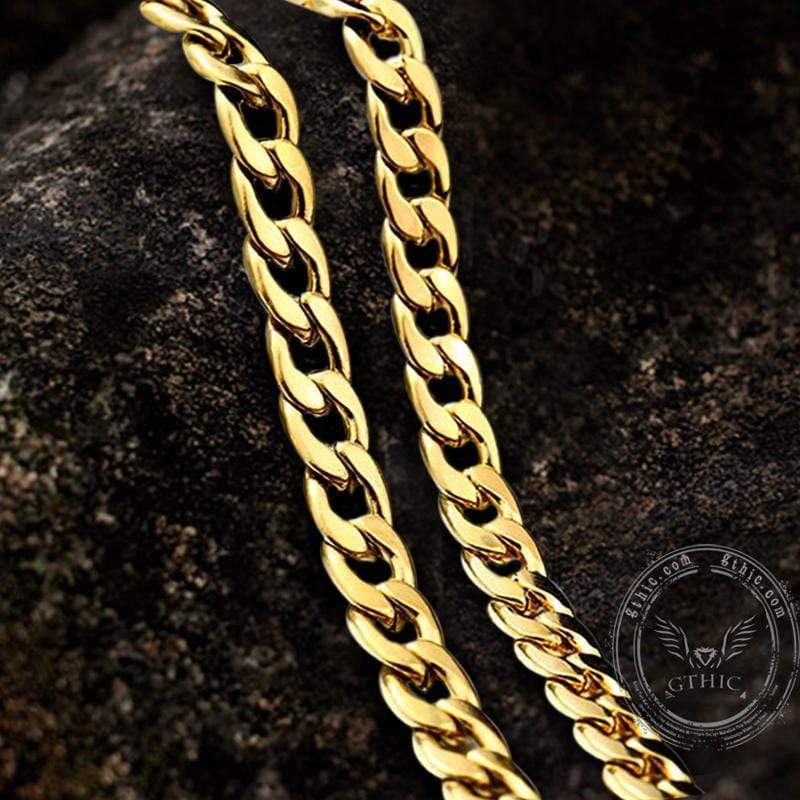 Water Ripple Stainless Steel Gold Chain