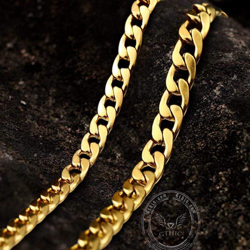 Water Ripple Stainless Steel Gold Chain