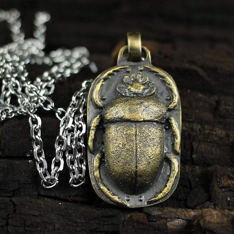 Vintage Beetle Brass Pendant