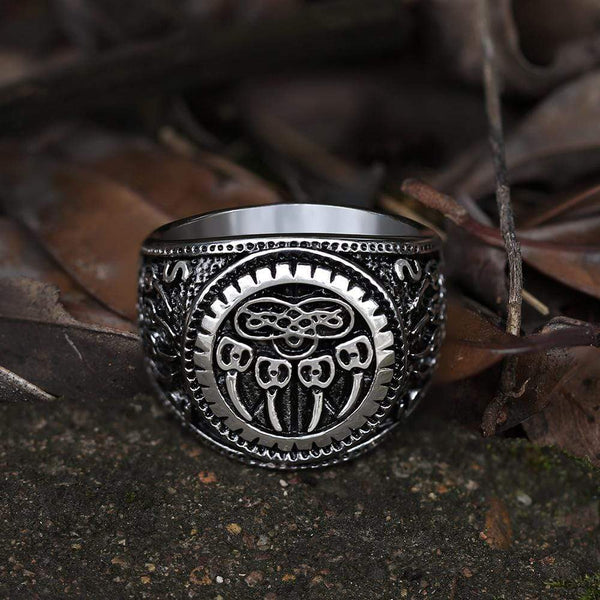 Bear Claw Stainless Steel Viking Ring | Gthic.com