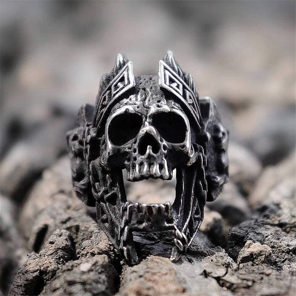 God of War Ares Stainless Steel Skull Ring | Gthic.com