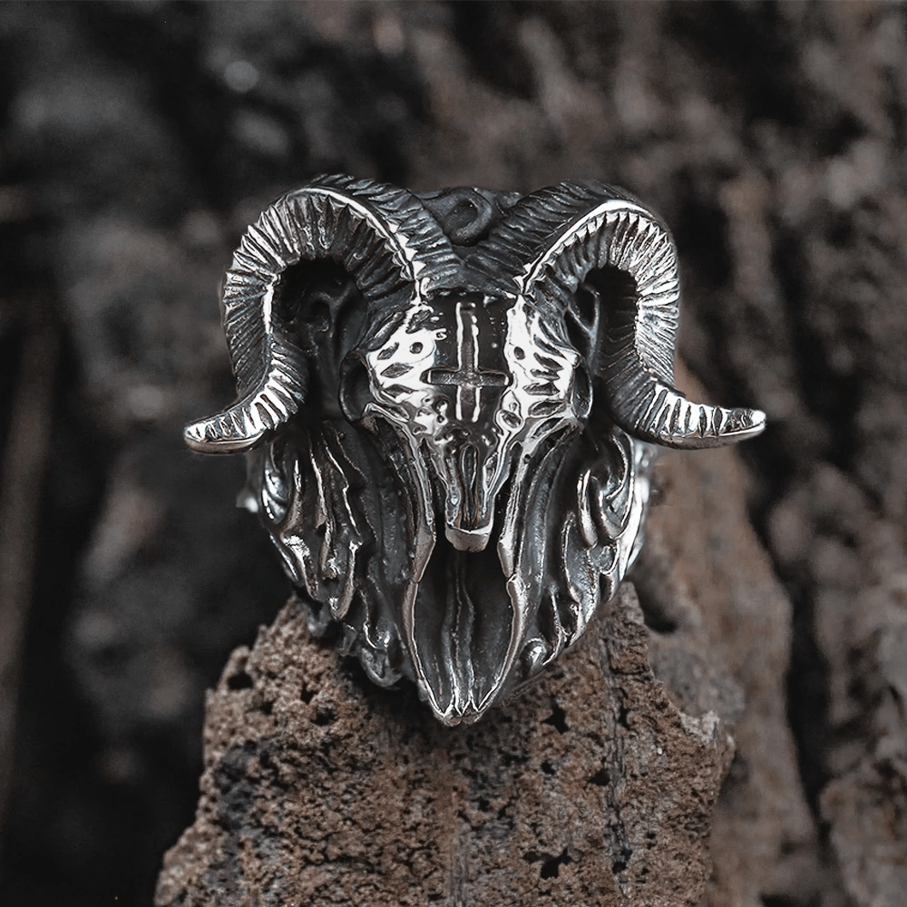 Gothic Demon Biker Skull Ring | Gthic.com