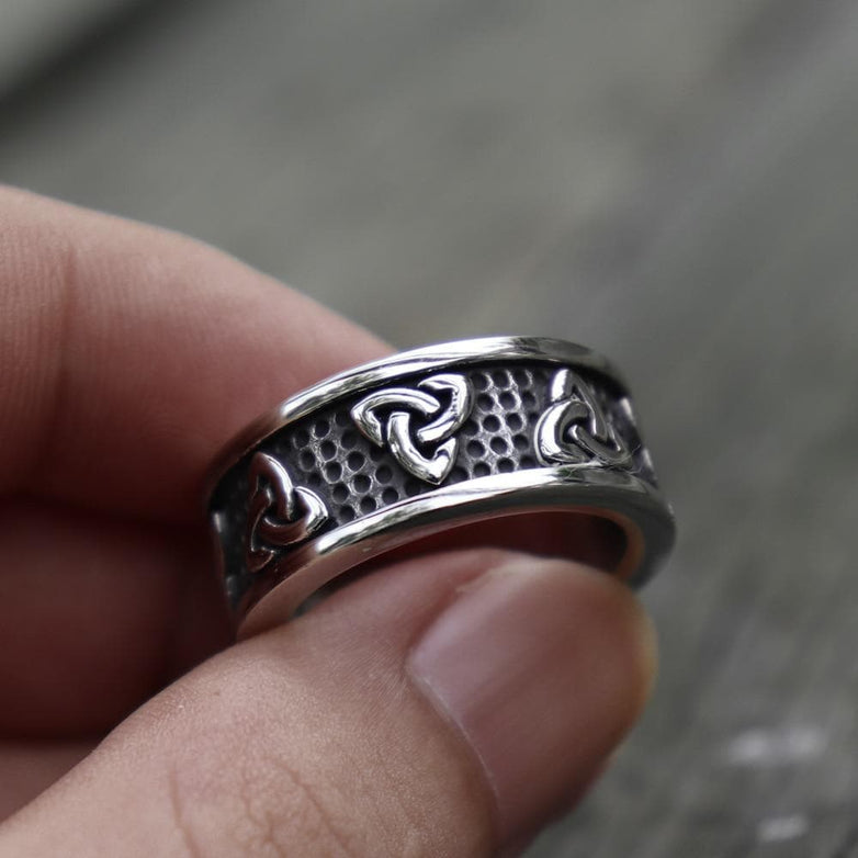 Warrior Triquetra Stainless Steel Viking Ring | Gthic.com