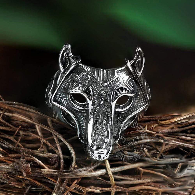 Nordic Wolf Stainless Steel Viking Ring - GTHIC