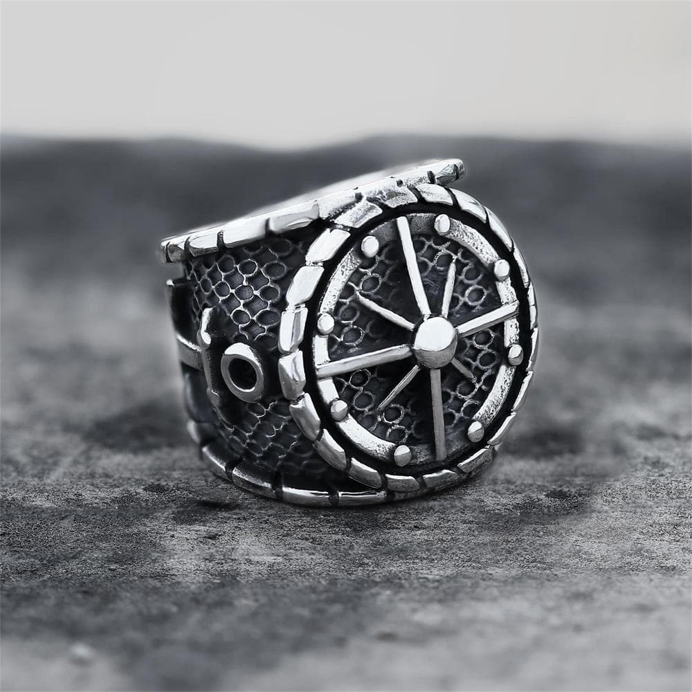 Striking Anchor And Compass Stainless Steel Marine Ring | Gthic.com