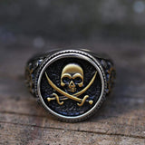 Retro Pirate Stainless Steel Skull Ring 01 | Gthic.com