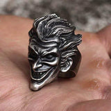 Joker Brass 925 Silver Ring 02 | Gthic.com