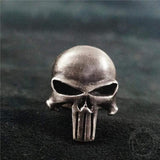 Punisher Brass Sterling Silver Skull Ring 01 | Gthic.com