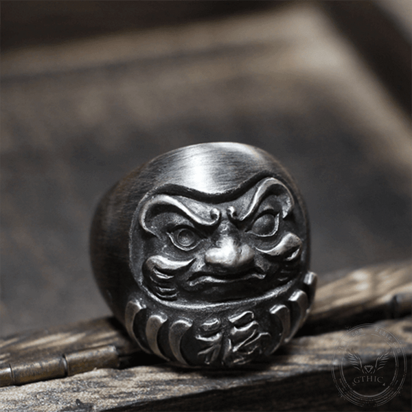 Blessed Japanese Dharma Tumbler Sterling Silver Brass Ring