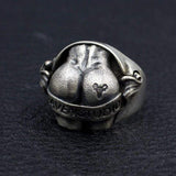 Butt Shaped Sterling Silver Ring