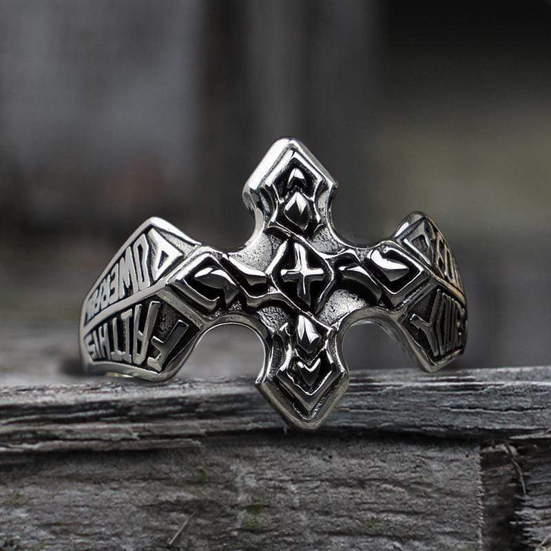 Christian Cross Sterling Silver Ring