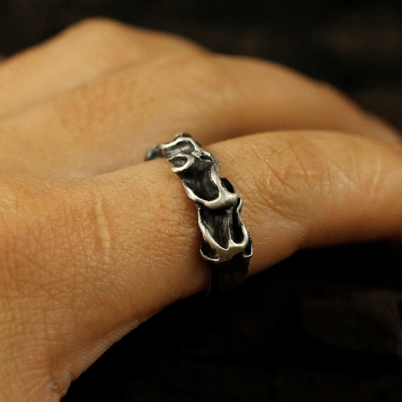 Fire of the Chinese Five Elements Sterling Silver Brass Ring