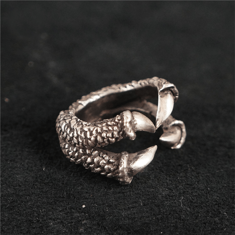 Retro Dragon Claw Sterling Silver Brass Ring