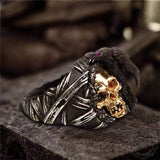 Crow sterling silver skull ring | Gthic.com