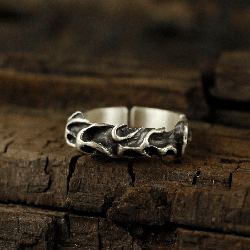 Fire of the Chinese Five Elements Sterling Silver Brass Ring