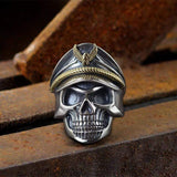 Naval Instructor Sterling Silver Skull Ring | Gthic.com