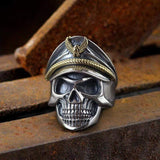 Naval Instructor Sterling Silver Skull Ring | Gthic.com