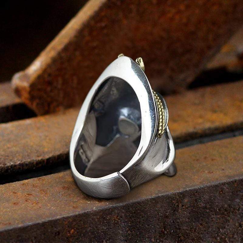 Anello teschio in argento sterling istruttore navale