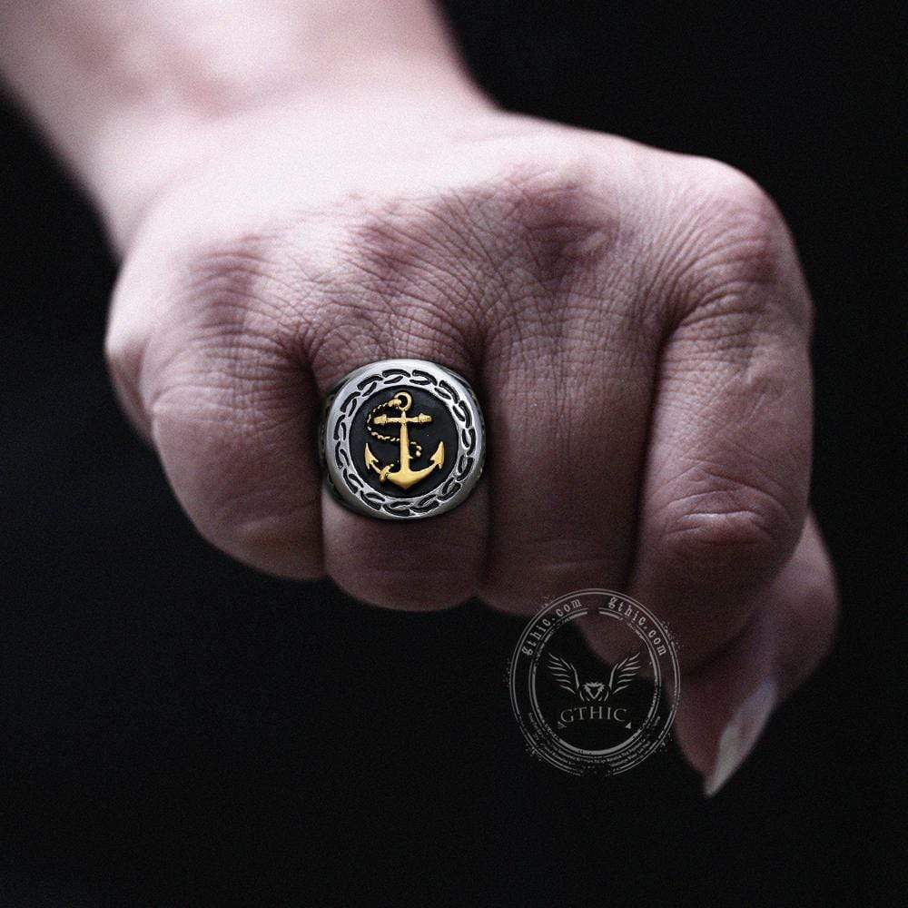 Anchor Stainless Steel Marine Ring | Gthic.com