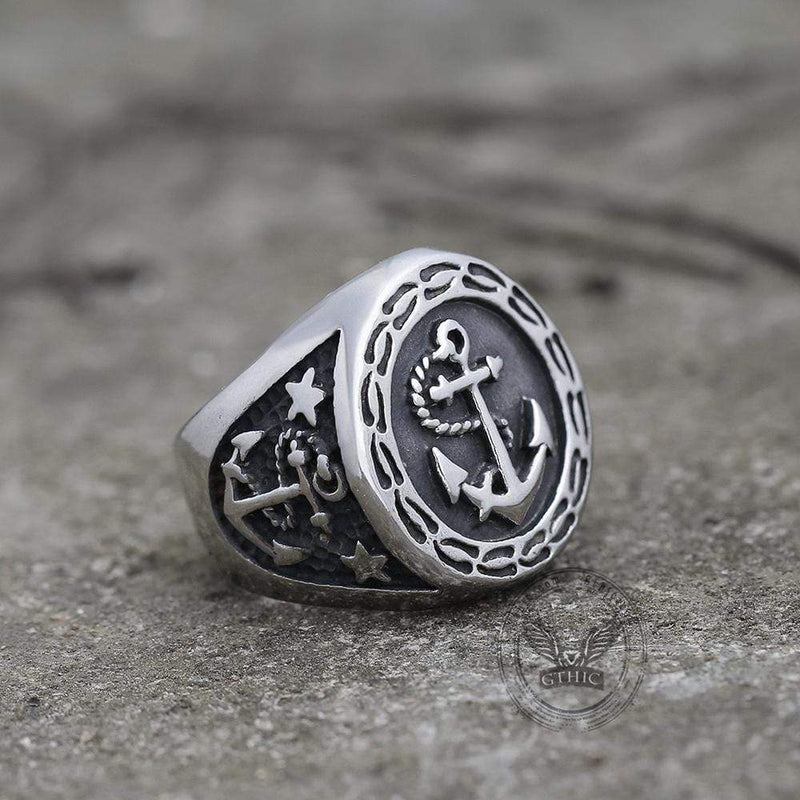 Anchor Stainless Steel Marine Ring | Gthic.com