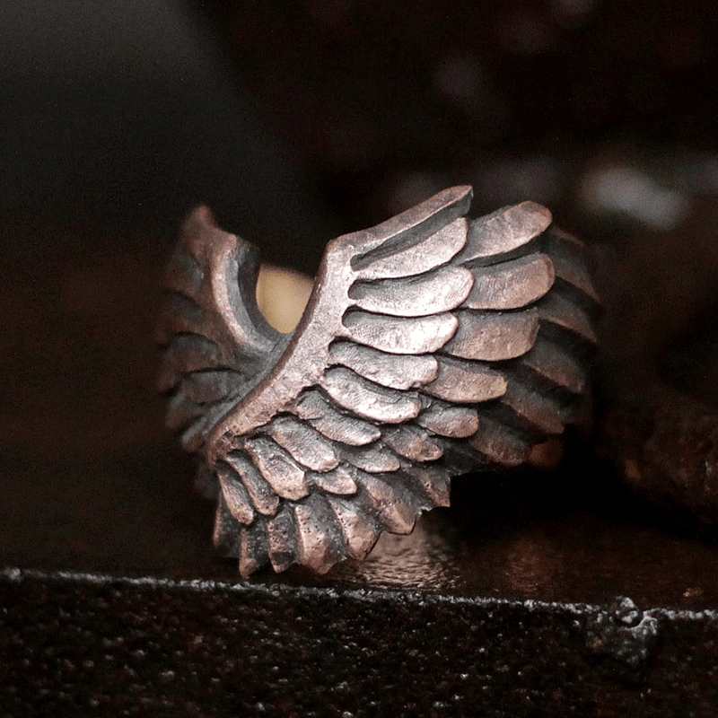 Angel Wing Brass Sterling Silver Beast Ring