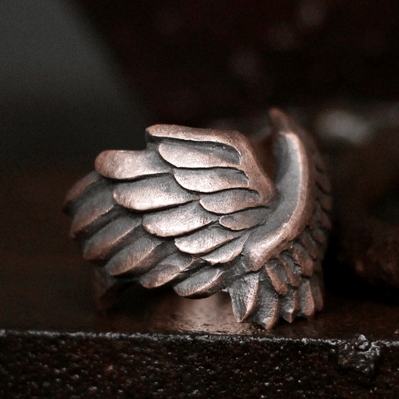 Angel Wing Brass Sterling Silver Beast Ring