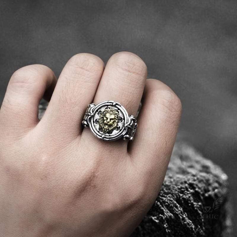 Silver Seel Ringe Baroque Lion Sterling Silver Seal Ring – GTHIC