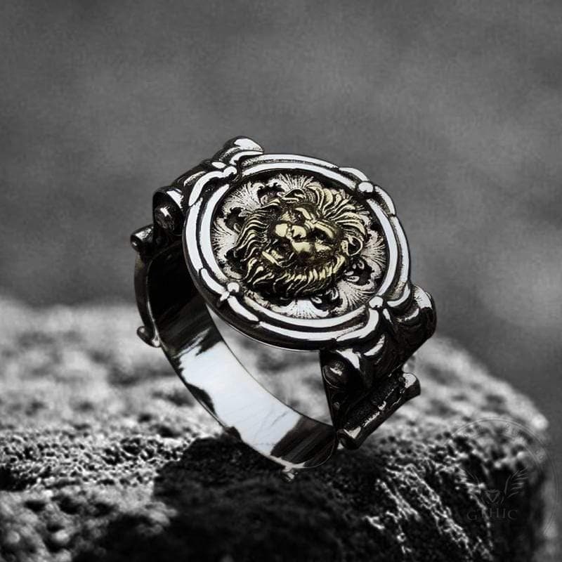 Silver Seel Ringe Baroque Lion Sterling Silver Seal Ring – GTHIC