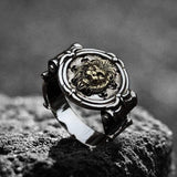 Baroque Lion Sterling Silver Seal Ring | Gthic.com