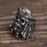 Black Pearl Pirates Stainless Steel Skull Ring | Gthic.com