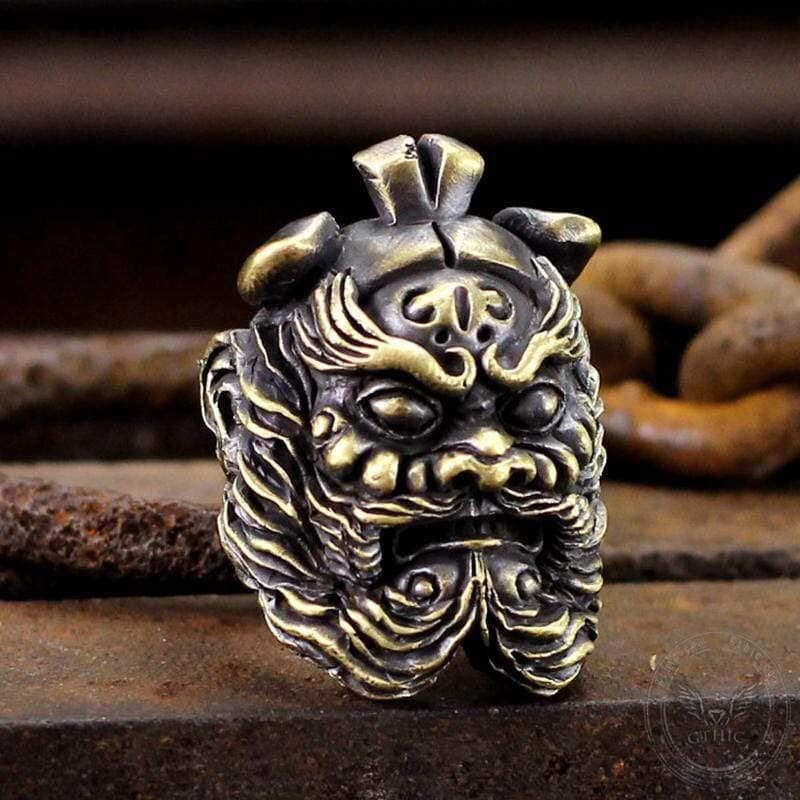 Chinese Ghost Catcher Zhong Kui Brass Mythology Ring