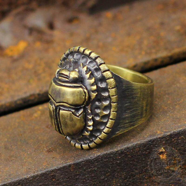 Dung Beetle Brass Egypt Ring | Gthic.com