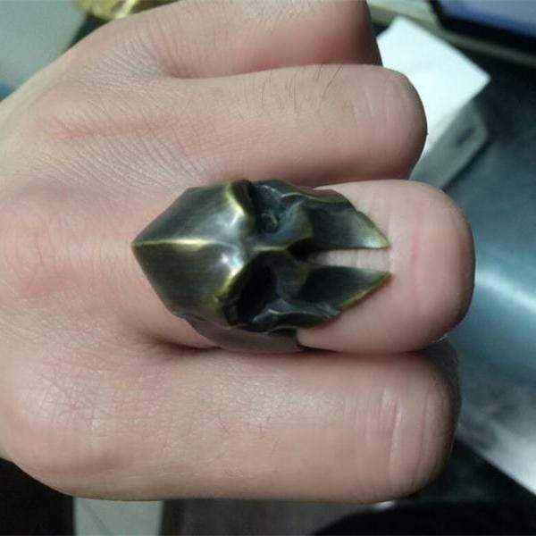 Spartan Knight Sterling Silver Skull Ring
