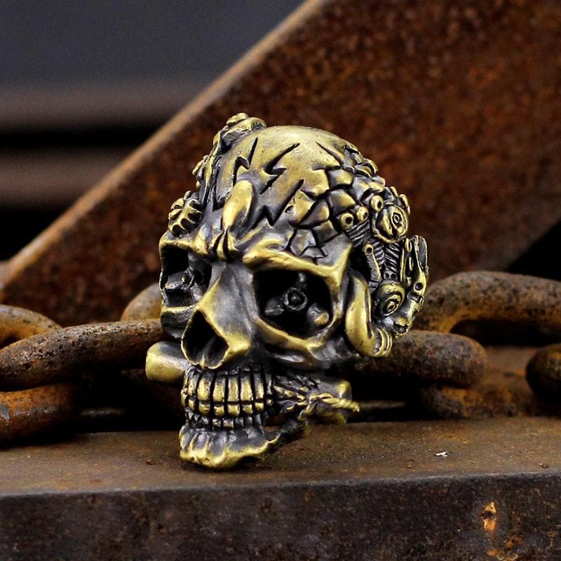 Skull Lucky Ring Movie Peripheral Sterling Silver Of Gemstone Setting Men's  Ring | eBay