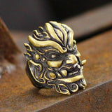 Warrior Chi You Brass Mythology Ring | Gthic.com